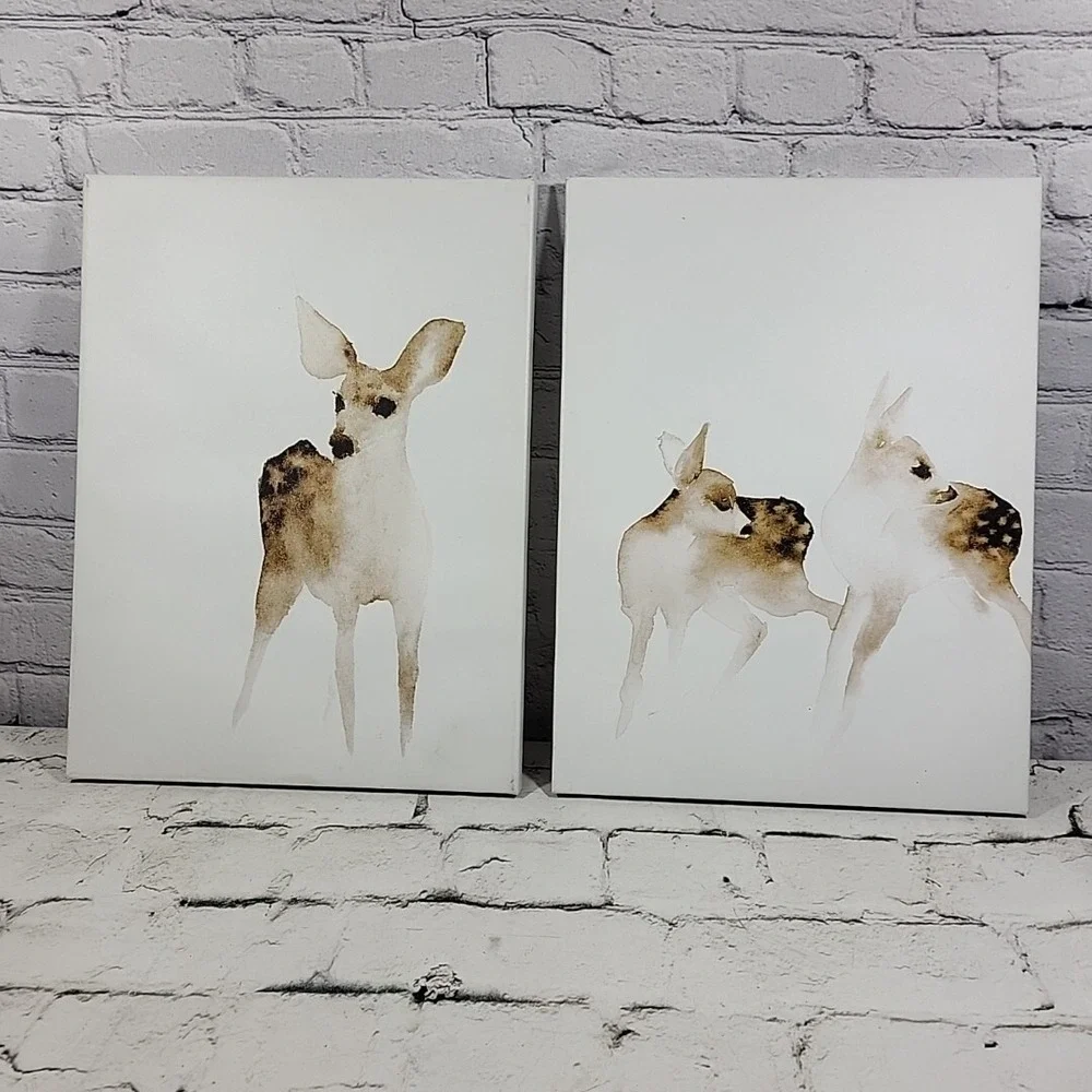 IKEA PJATTERYD PJÄTTERYD Picture On Canvas Deers 2 Pack 11x15